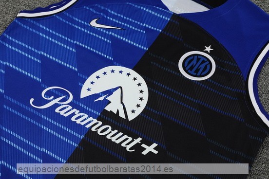 Nuevo Entrenamiento Sin Mangas Inter Milan 23/24 Azul Negro Baratas